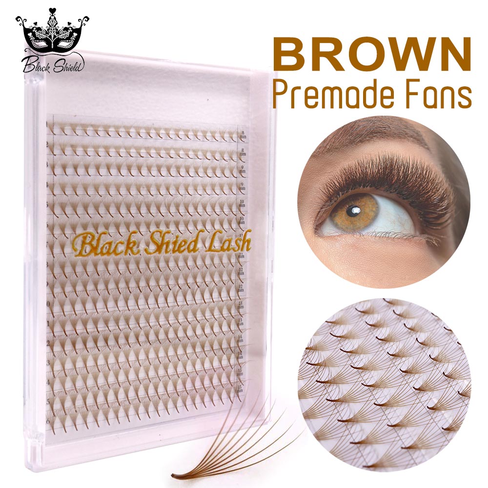 Eyelash Extension Russian - 320 Kolorowych, Szpiczastych, Brązowych Gotowych Kępek