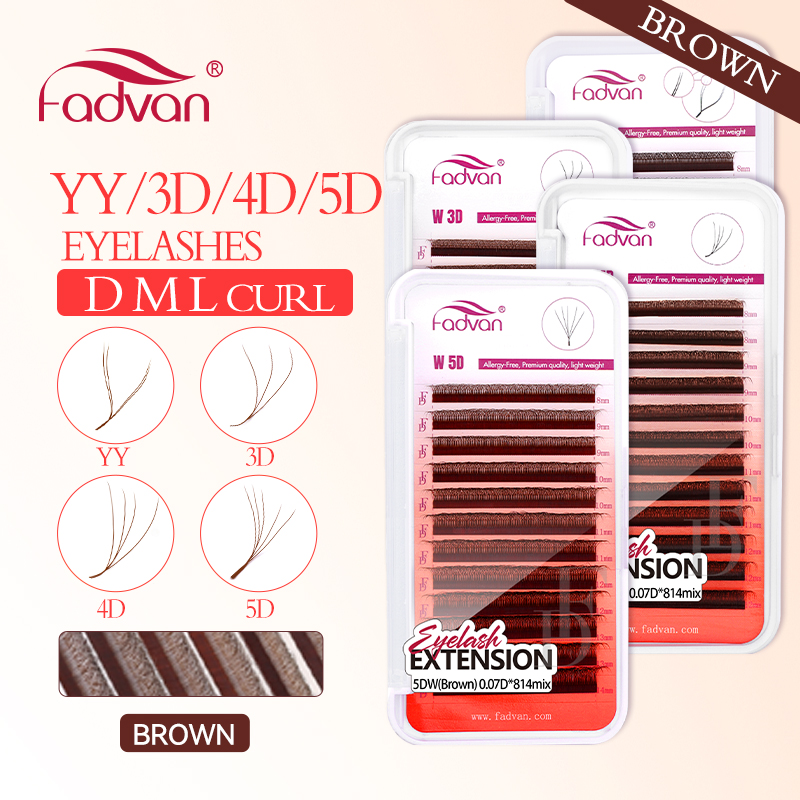 FADVAN brązowe rzęsy 4D/3D/5D  – Eyelash Extension For Asian Eyes recenzja i cena